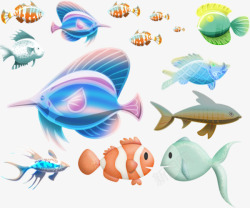 海底各种各样的鱼素材