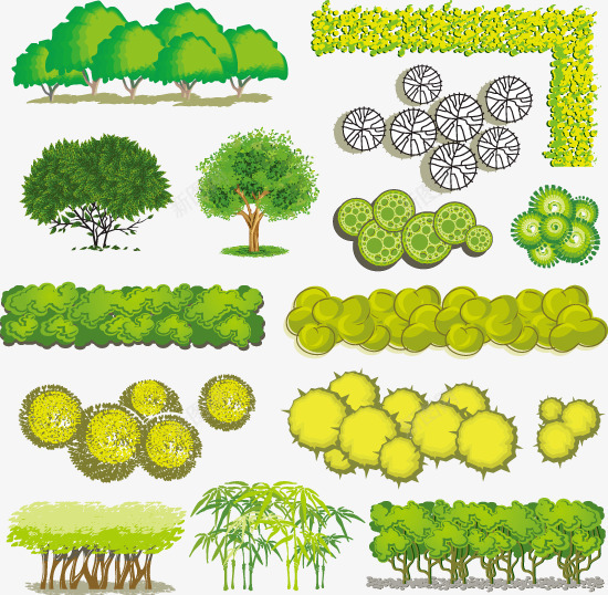 树木树丛png免抠素材_88icon https://88icon.com 俯视图 卡通 景观园林 树丛 绿色