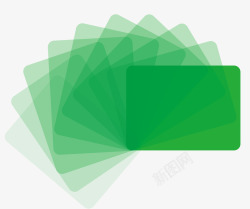 绿色圆角矩形旋转叠影矢量图素材