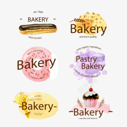 彩绘面包水彩绘面包店标志矢量图高清图片