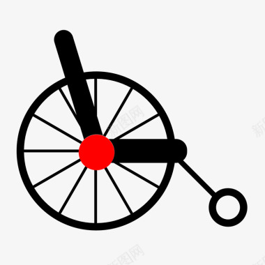金属的质感黑色扁平化圆形轮椅元素矢量图图标图标