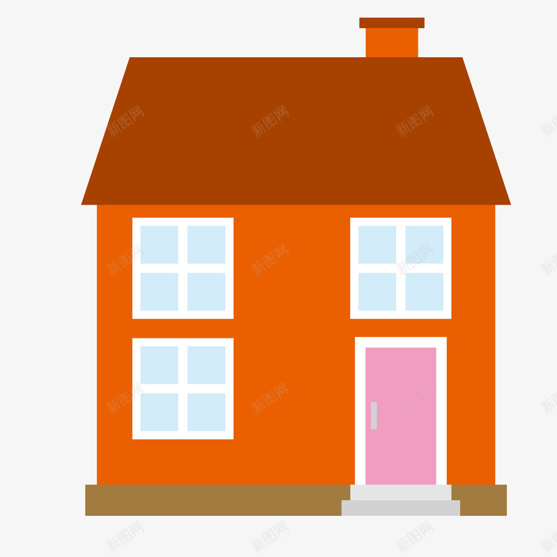 橙色的房子建筑png免抠素材_88icon https://88icon.com 城市 居住 建筑 房屋 扁平化 橙色