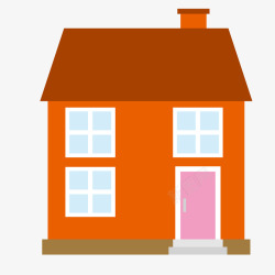 橙色的房子建筑素材