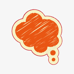 橙色底垃圾桶手绘对话框矢量图高清图片