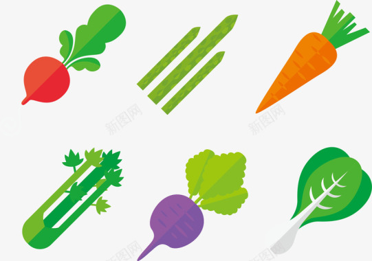 手绘卡通各种蔬菜图标图标