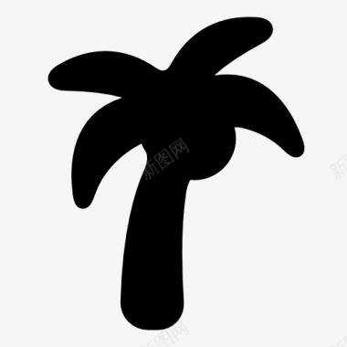 矢量树椰子树图标图标