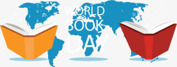 世界地图书本横幅矢量图素材