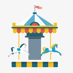 旋转木马矢量图素材