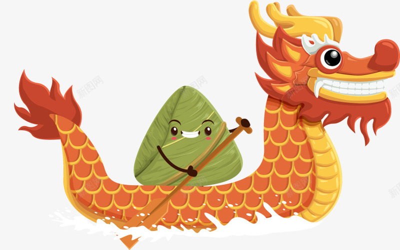 端午节划龙舟的粽子png免抠素材_88icon https://88icon.com 划船 划龙舟的粽子 可爱粽子 橙色龙舟 端午节 绿色粽子