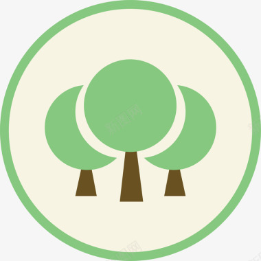 绿色树木图标三棵树图标