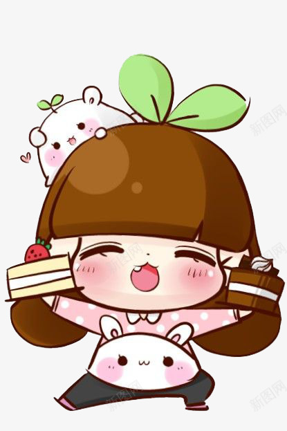 吃蛋糕的小女孩png免抠素材_88icon https://88icon.com 卡通 可爱 小女孩 萌萌哒