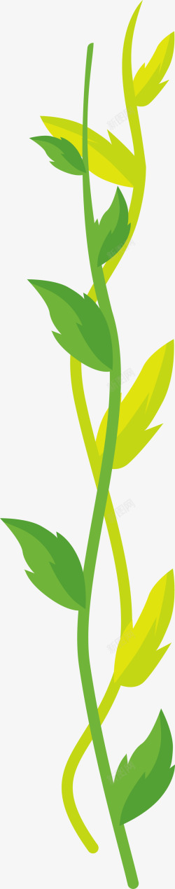 绿色清新春季树藤素材