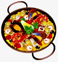 汤料食材手绘海鲜火锅片高清图片