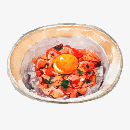 鱼豆腐盖饭手绘画片psd免抠素材_88icon https://88icon.com 手绘美食 盖饭 米饭 鱼豆腐盖饭 鸡蛋黄