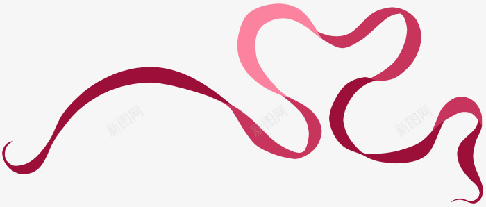 桃心彩带png免抠素材_88icon https://88icon.com 彩带 桃心