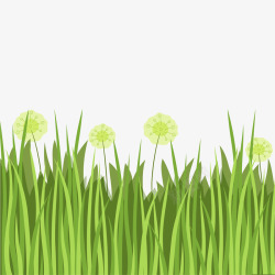 水彩绘绿色草丛素材