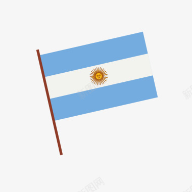 粉色条纹背景阿根廷国旗矢量图图标图标