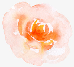 婚礼花卉装饰PNG素材淡橙色水墨花蕊图案高清图片