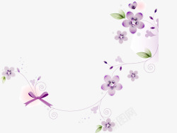 紫色花藤图案矢量图素材