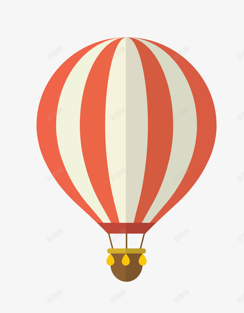橙色条纹热气球装饰元素png免抠素材_88icon https://88icon.com 元素 条纹 橙色 热气球 装饰
