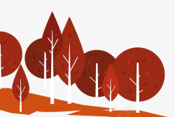 卡通手绘红色树木底部背景素材