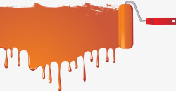 橙色油漆刷子油漆滴矢量图素材