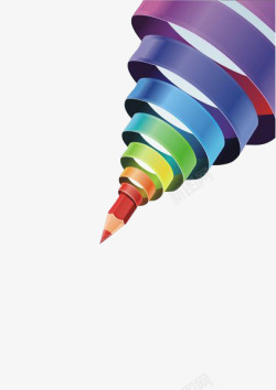 彩色旋转状铅笔素材