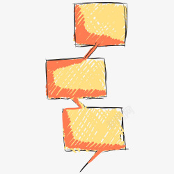 橙色方形对话框素材