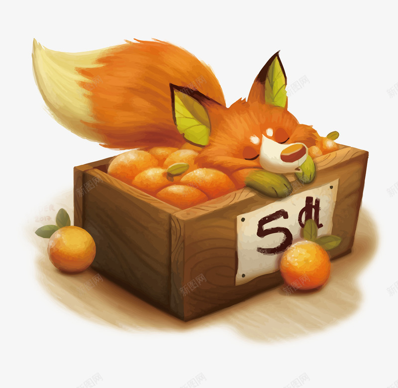 狐狸矢量图eps免抠素材_88icon https://88icon.com 一筐橘子 卖水果 卡通 手绘 橘子 橙色 水果店老板 水果摊 狐狸 矢量图 矢量狐狸