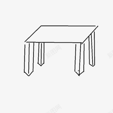 木质桌子简笔画图标图标