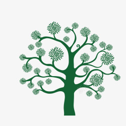 绿色卡通智慧树简图素材