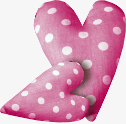 粉色花纹桃心抱枕素材