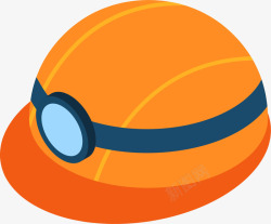 橙色立体安全帽头盔素材