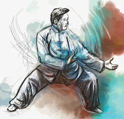 咏春拳彩绘男人高清图片