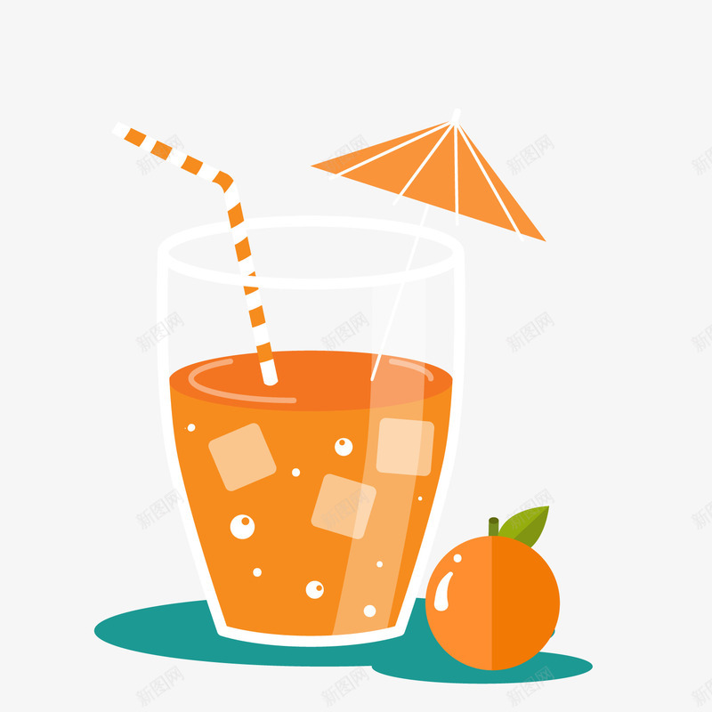 橙色橙汁饮料png免抠素材_88icon https://88icon.com 卡通杯子 卡通果汁 卡通水果 果汁插图 橘子 橙汁 橙色果汁