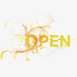 OPEN英文字打开英文艺术字高清图片