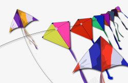 卡通彩色飞着的风筝素材