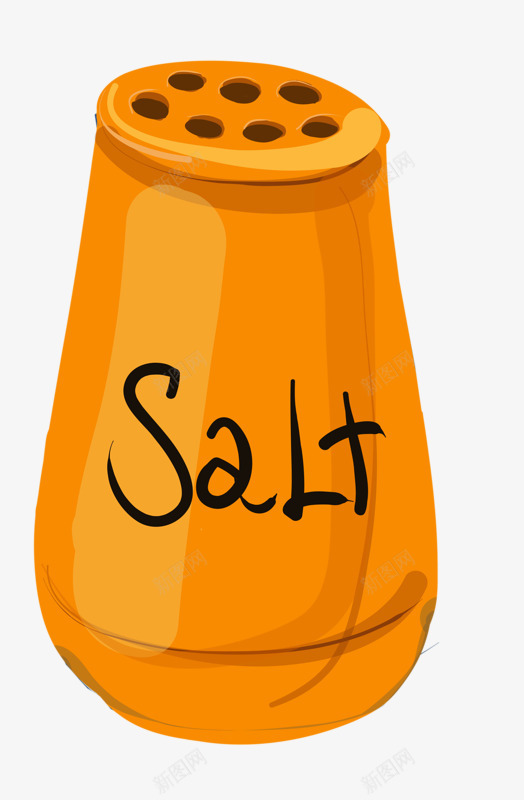 Saltpng免抠素材_88icon https://88icon.com 橙色 盐 罐子 英文