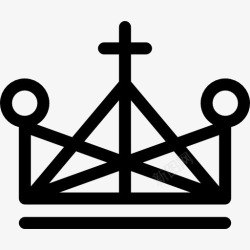 十字架形状冠由三角形轮廓交叉和小圈子图标高清图片