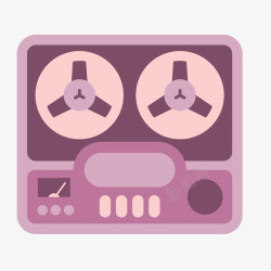 紫色圆角录音机元素矢量图素材