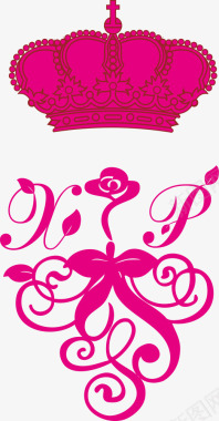 复古风婚礼logo素材皇冠logo矢量图图标图标