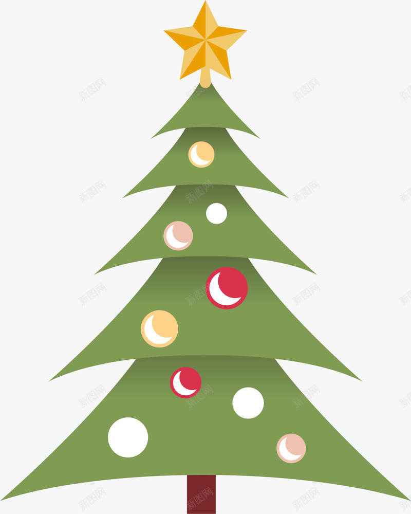 绿色彩球星星圣诞树png免抠素材_88icon https://88icon.com Christma Christmas Merry 冬日树木 圣诞快乐 圣诞节 绿色树木