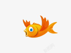 卡通的飞鱼橙色小飞鱼高清图片