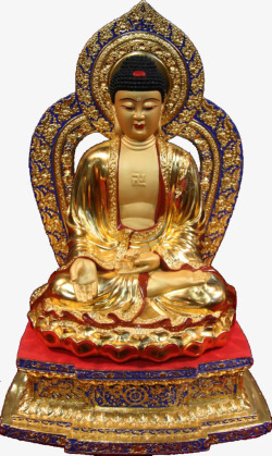 佛祖神像垫台彩绘金身释迦牟尼佛坐像高清图片
