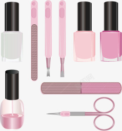 粉色美甲工具素材
