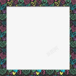 各种心形图案的相框素材