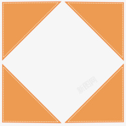 橙色正方形边框素材