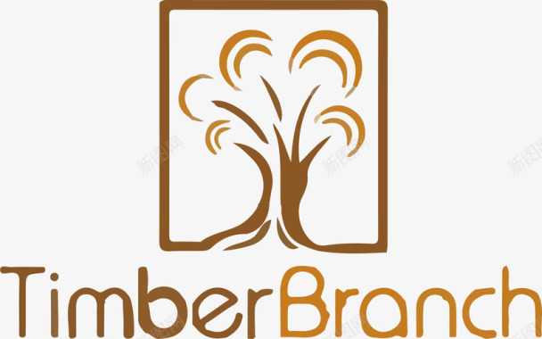 棕色包裹树木logo矢量图图标图标