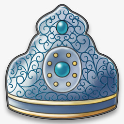 蓝色精美皇冠装饰图标图标