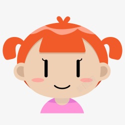 紫橙色卡通女孩头像矢量图素材